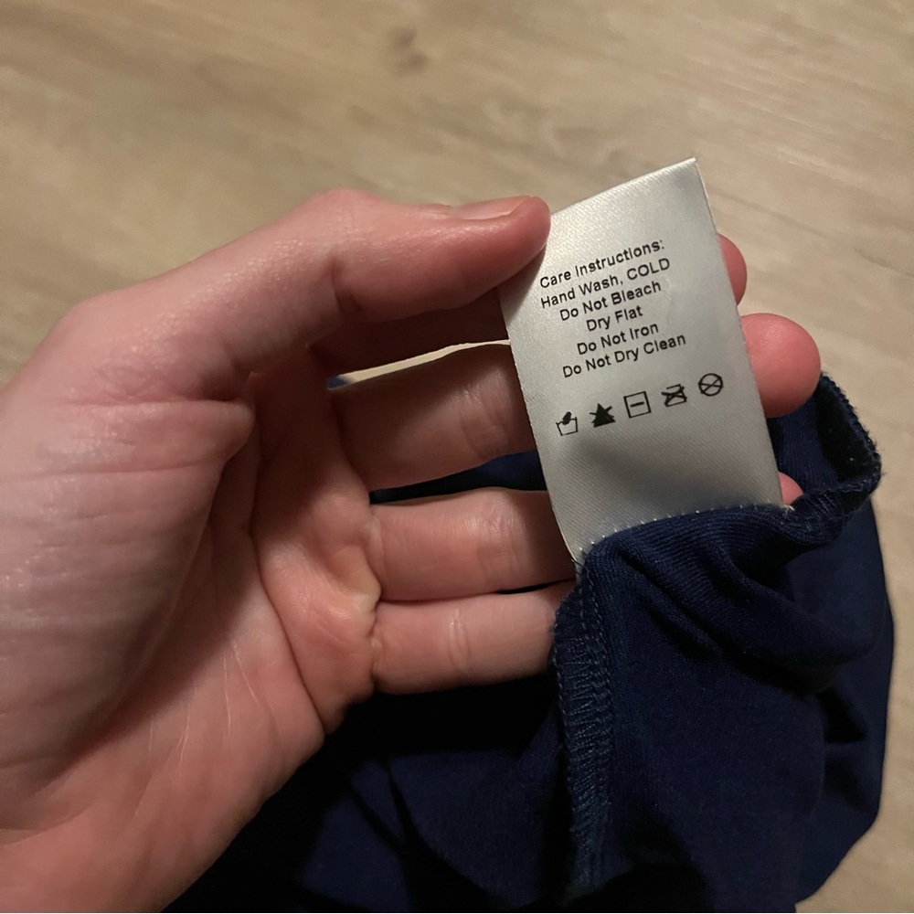 NWOT Suffolk Bateau Neck Leotard with Low Pinch Back, Sapphire/Navy | Medium - Picture 10 of 10